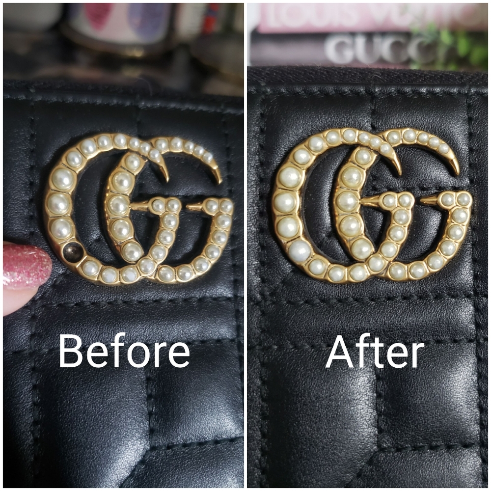 **SOLD** Authentic Pre-owned Gucci Marmont Pearl Logo Quilted Long Wallet - Picture 10 of 12